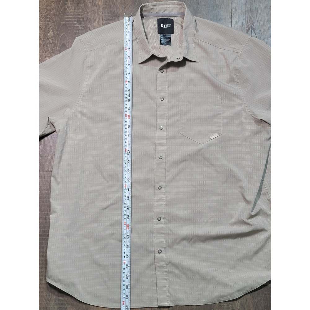 511 Tactical Men's Short Sleeve Button Up Shirt Khaki‎ Extra Large